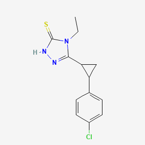 molecular formula C13H14ClN3S B2705342 5-(2-(4-Chlorophenyl)cyclopropyl)-4-ethyl-4H-1,2,4-triazole-3-thiol CAS No. 828283-49-4
