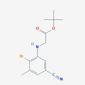 molecular formula C14H17BrN2O2 B2705374 Tert-butyl 2-[(2-bromo-5-cyano-3-methylphenyl)amino]acetate CAS No. 1260833-68-8