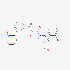 molecular formula C26H31N3O5 B2705391 N'-{[4-(2-methoxyphenyl)oxan-4-yl]methyl}-N-[3-(2-oxopiperidin-1-yl)phenyl]ethanediamide CAS No. 1251552-73-4