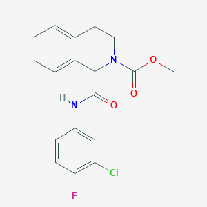 molecular formula C18H16ClFN2O3 B2705397 methyl 1-((3-chloro-4-fluorophenyl)carbamoyl)-3,4-dihydroisoquinoline-2(1H)-carboxylate CAS No. 1396579-66-0
