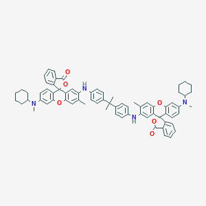 molecular formula C71H68N4O6 B027054 6'-[Cyclohexyl(methyl)amino]-2'-[4-[2-[4-[[6'-[cyclohexyl(methyl)amino]-3'-methyl-3-oxospiro[2-benzofuran-1,9'-xanthene]-2'-yl]amino]phenyl]propan-2-yl]anilino]-3'-methylspiro[2-benzofuran-3,9'-xanthene]-1-one CAS No. 107040-95-9