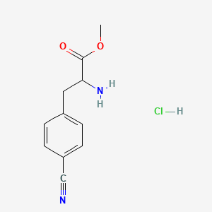 molecular formula C11H13ClN2O2 B2705405 DL-Phenylalanine, 4-cyano-, methyl ester, monohydrochloride CAS No. 146693-08-5