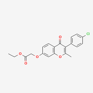 molecular formula C20H17ClO5 B2705410 ethyl 2-{[3-(4-chlorophenyl)-2-methyl-4-oxo-4H-chromen-7-yl]oxy}acetate CAS No. 98693-12-0