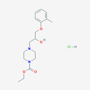 molecular formula C17H27ClN2O4 B2705415 Ethyl 4-[2-hydroxy-3-(2-methylphenoxy)propyl]piperazine-1-carboxylate Hydrochloride CAS No. 1052416-20-2