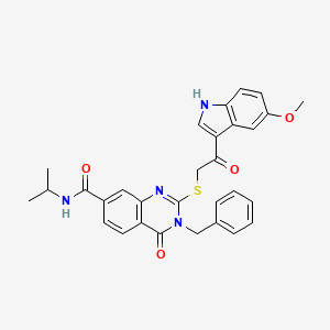 3-benzyl-N-isopropyl-2-{[2-(5-methoxy-1H-indol-3-yl)-2-oxoethyl]thio}-4-oxo-3,4-dihydroquinazoline-7-carboxamide