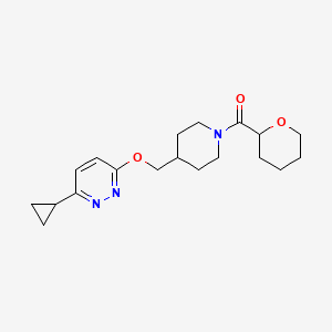 [4-[(6-Cyclopropylpyridazin-3-yl)oxymethyl]piperidin-1-yl]-(oxan-2-yl)methanone