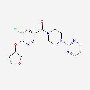 (5-Chloro-6-((tetrahydrofuran-3-yl)oxy)pyridin-3-yl)(4-(pyrimidin-2-yl)piperazin-1-yl)methanone