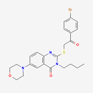 2-((2-(4-bromophenyl)-2-oxoethyl)thio)-3-butyl-6-morpholinoquinazolin-4(3H)-one