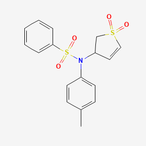 molecular formula C17H17NO4S2 B2705457 N-(1,1-dioxo-2,3-dihydro-1lambda6-thiophen-3-yl)-N-(4-methylphenyl)benzenesulfonamide CAS No. 327067-25-4