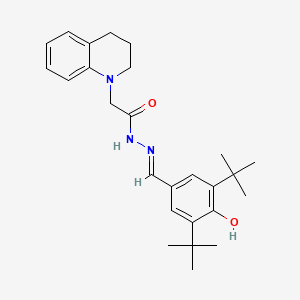 (E)-N'-(3,5-di-tert-butyl-4-hydroxybenzylidene)-2-(3,4-dihydroquinolin-1(2H)-yl)acetohydrazide