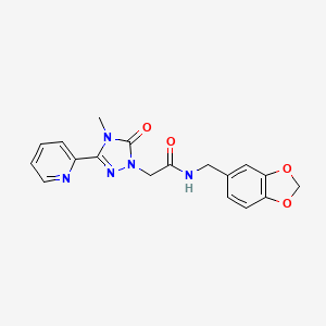 molecular formula C18H17N5O4 B2705464 N-[(2H-1,3-benzodioxol-5-yl)methyl]-2-[4-methyl-5-oxo-3-(pyridin-2-yl)-4,5-dihydro-1H-1,2,4-triazol-1-yl]acetamide CAS No. 1788829-43-5