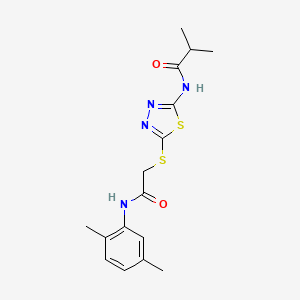 molecular formula C16H20N4O2S2 B2705473 N-(5-((2-((2,5-dimethylphenyl)amino)-2-oxoethyl)thio)-1,3,4-thiadiazol-2-yl)isobutyramide CAS No. 392294-82-5