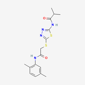 N-(5-((2-((2,5-dimethylphenyl)amino)-2-oxoethyl)thio)-1,3,4-thiadiazol-2-yl)isobutyramide