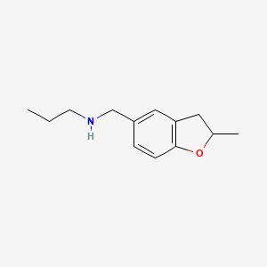 molecular formula C13H19NO B2705494 N-((2-methyl-2,3-dihydrobenzofuran-5-yl)methyl)propan-1-amine CAS No. 883291-33-6