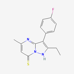 2-Ethyl-3-(4-fluorophenyl)-5-methylpyrazolo[1,5-a]pyrimidine-7-thiol