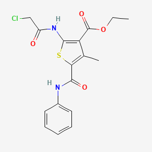 molecular formula C17H17ClN2O4S B2705502 ethyl 2-(2-chloroacetamido)-4-methyl-5-(phenylcarbamoyl)thiophene-3-carboxylate CAS No. 303136-32-5