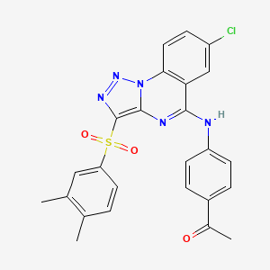 1-[4-({7-Chloro-3-[(3,4-dimethylphenyl)sulfonyl][1,2,3]triazolo[1,5-a]quinazolin-5-yl}amino)phenyl]ethanone
