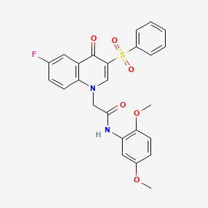 2-[3-(benzenesulfonyl)-6-fluoro-4-oxo-1,4-dihydroquinolin-1-yl]-N-(2,5-dimethoxyphenyl)acetamide