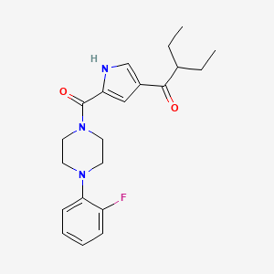 molecular formula C21H26FN3O2 B2705518 2-ethyl-1-(5-{[4-(2-fluorophenyl)piperazino]carbonyl}-1H-pyrrol-3-yl)-1-butanone CAS No. 439120-78-2