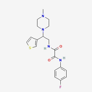 molecular formula C19H23FN4O2S B2705527 N'-(4-fluorophenyl)-N-[2-(4-methylpiperazin-1-yl)-2-(thiophen-3-yl)ethyl]ethanediamide CAS No. 946247-33-2