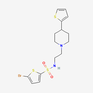 molecular formula C15H19BrN2O2S3 B2705531 5-bromo-N-(2-(4-(thiophen-2-yl)piperidin-1-yl)ethyl)thiophene-2-sulfonamide CAS No. 1428374-70-2