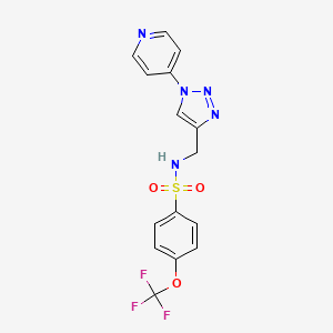 molecular formula C15H12F3N5O3S B2705542 N-{[1-(pyridin-4-yl)-1H-1,2,3-triazol-4-yl]methyl}-4-(trifluoromethoxy)benzene-1-sulfonamide CAS No. 2309587-30-0