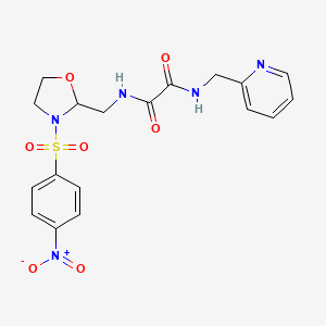 N-[[3-(4-nitrophenyl)sulfonyl-2-oxazolidinyl]methyl]-N'-(2-pyridinylmethyl)oxamide