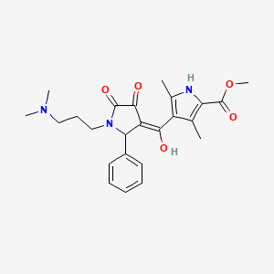 molecular formula C24H29N3O5 B2705557 methyl 4-(1-(3-(dimethylamino)propyl)-4-hydroxy-5-oxo-2-phenyl-2,5-dihydro-1H-pyrrole-3-carbonyl)-3,5-dimethyl-1H-pyrrole-2-carboxylate CAS No. 577768-08-2