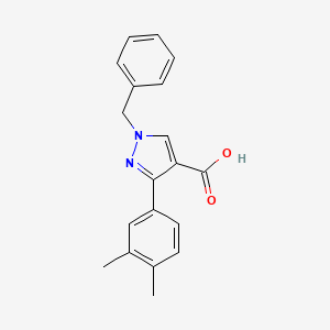 molecular formula C19H18N2O2 B2705588 1-benzyl-3-(3,4-dimethylphenyl)-1H-pyrazole-4-carboxylic acid CAS No. 956199-09-0