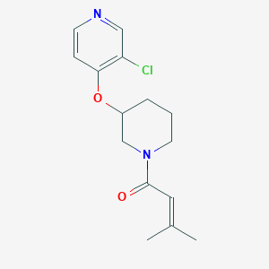 molecular formula C15H19ClN2O2 B2705591 1-(3-((3-Chloropyridin-4-yl)oxy)piperidin-1-yl)-3-methylbut-2-en-1-one CAS No. 2034575-48-7
