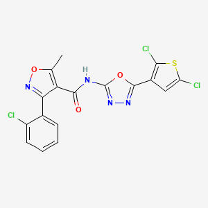 molecular formula C17H9Cl3N4O3S B2705600 3-(2-chlorophenyl)-N-(5-(2,5-dichlorothiophen-3-yl)-1,3,4-oxadiazol-2-yl)-5-methylisoxazole-4-carboxamide CAS No. 1171844-16-8