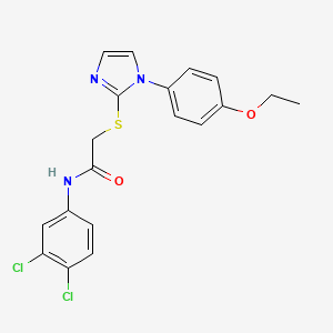 molecular formula C19H17Cl2N3O2S B2705610 N-(3,4-dichlorophenyl)-2-{[1-(4-ethoxyphenyl)-1H-imidazol-2-yl]sulfanyl}acetamide CAS No. 688336-63-2