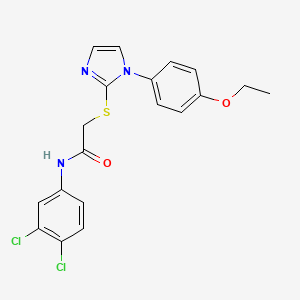 molecular formula C19H17Cl2N3O2S B2705610 N-(3,4-dichlorophenyl)-2-[1-(4-ethoxyphenyl)imidazol-2-yl]sulfanylacetamide CAS No. 688336-63-2