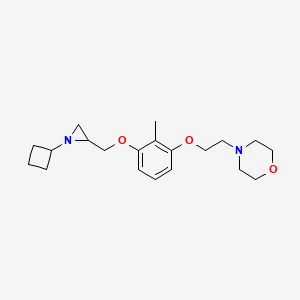 molecular formula C20H30N2O3 B2705619 4-(2-{3-[(1-Cyclobutylaziridin-2-yl)methoxy]-2-methylphenoxy}ethyl)morpholine CAS No. 2418728-67-1