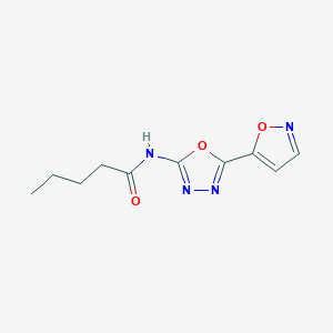 molecular formula C10H12N4O3 B2705655 N-(5-(isoxazol-5-yl)-1,3,4-oxadiazol-2-yl)pentanamide CAS No. 952873-94-8