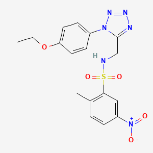 molecular formula C17H18N6O5S B2705661 N-{[1-(4-ethoxyphenyl)-1H-1,2,3,4-tetrazol-5-yl]methyl}-2-methyl-5-nitrobenzene-1-sulfonamide CAS No. 1005293-06-0