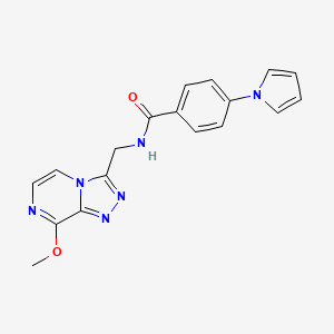 molecular formula C18H16N6O2 B2705670 N-((8-methoxy-[1,2,4]triazolo[4,3-a]pyrazin-3-yl)methyl)-4-(1H-pyrrol-1-yl)benzamide CAS No. 2034281-83-7