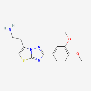 molecular formula C14H16N4O2S B2705674 2-(2-(3,4-Dimethoxyphenyl)thiazolo[3,2-b][1,2,4]triazol-6-yl)ethanamine CAS No. 894038-82-5