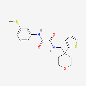molecular formula C19H22N2O3S2 B2705682 N'-[3-(methylsulfanyl)phenyl]-N-{[4-(thiophen-2-yl)oxan-4-yl]methyl}ethanediamide CAS No. 1091418-28-8
