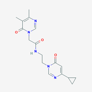 molecular formula C17H21N5O3 B2705685 N-(2-(4-cyclopropyl-6-oxopyrimidin-1(6H)-yl)ethyl)-2-(4,5-dimethyl-6-oxopyrimidin-1(6H)-yl)acetamide CAS No. 2034536-86-0