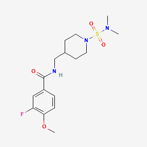 molecular formula C16H24FN3O4S B2705698 N-{[1-(dimethylsulfamoyl)piperidin-4-yl]methyl}-3-fluoro-4-methoxybenzamide CAS No. 2034375-41-0
