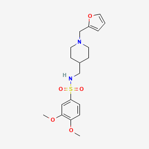 molecular formula C19H26N2O5S B2705729 N-((1-(furan-2-ylmethyl)piperidin-4-yl)methyl)-3,4-dimethoxybenzenesulfonamide CAS No. 953158-55-9