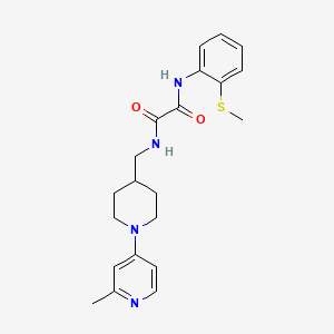 molecular formula C21H26N4O2S B2705740 N1-((1-(2-methylpyridin-4-yl)piperidin-4-yl)methyl)-N2-(2-(methylthio)phenyl)oxalamide CAS No. 2034287-02-8