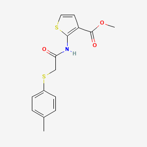 molecular formula C15H15NO3S2 B2705781 methyl 2-{2-[(4-methylphenyl)sulfanyl]acetamido}thiophene-3-carboxylate CAS No. 895458-55-6