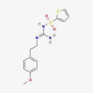 molecular formula C14H17N3O3S2 B2705784 N'-[2-(4-methoxyphenyl)ethyl]-N-(thiophene-2-sulfonyl)guanidine CAS No. 869075-41-2