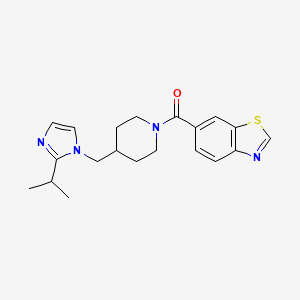 molecular formula C20H24N4OS B2705845 6-(4-{[2-(propan-2-yl)-1H-imidazol-1-yl]methyl}piperidine-1-carbonyl)-1,3-benzothiazole CAS No. 1396759-49-1