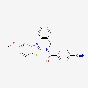 molecular formula C23H17N3O2S B2705849 N-benzyl-4-cyano-N-(5-methoxy-1,3-benzothiazol-2-yl)benzamide CAS No. 899734-82-8
