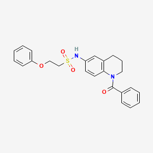 molecular formula C24H24N2O4S B2705852 N-(1-benzoyl-1,2,3,4-tetrahydroquinolin-6-yl)-2-phenoxyethane-1-sulfonamide CAS No. 1428370-71-1
