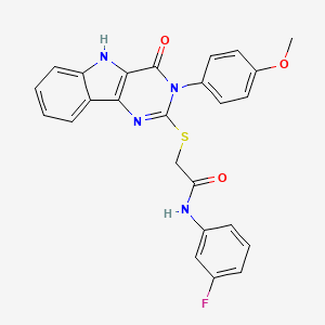 N-(3-fluorophenyl)-2-((3-(4-methoxyphenyl)-4-oxo-4,5-dihydro-3H-pyrimido[5,4-b]indol-2-yl)thio)acetamide