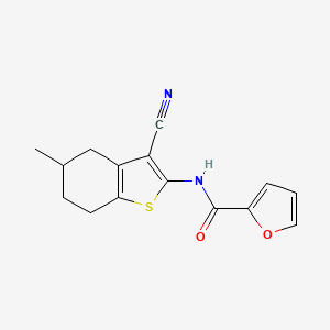molecular formula C15H14N2O2S B2705859 N-(3-cyano-5-methyl-4,5,6,7-tetrahydro-1-benzothiophen-2-yl)furan-2-carboxamide CAS No. 330676-88-5